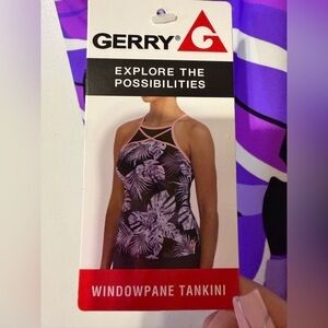 Gerry Windowpane Tankini Purple Small
